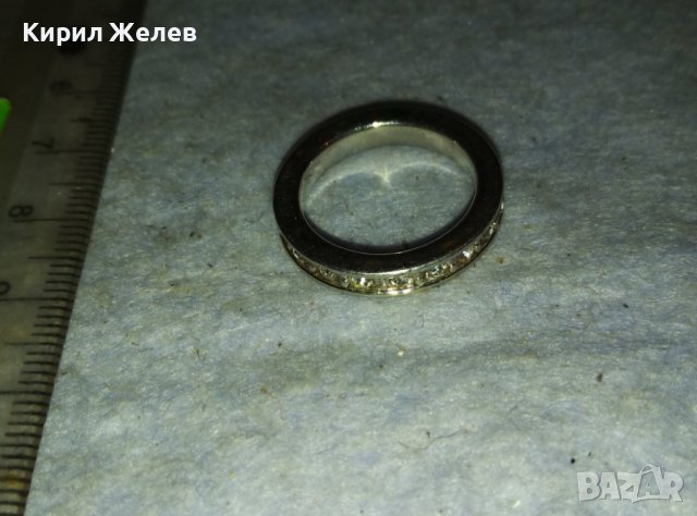 ФЕШЪН АРТ ПРЪСТЕН ХАЛКА БЛАГОРОДНА СТОМАНА с БЯЛА ПОЗЛАТА и ИСКРЯЩИ ФАСЕТИРАНИ ЦИРКОНИ 39257, снимка 8 - Пръстени - 42090155