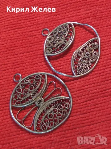 ДВЕ СТАРИННИ ФИЛИГРАННИ СРЕБЪРНИ ВИСУЛКИ ВИСОКА ПРОБА СРЕБРО РЕТРО НАКИТИ РЪЧНА РАБОТА 48582, снимка 11 - Антикварни и старинни предмети - 48473906