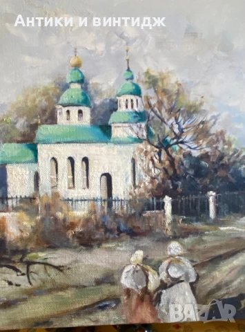 Маслена картина Руски сюжет платно, снимка 5 - Картини - 50706266