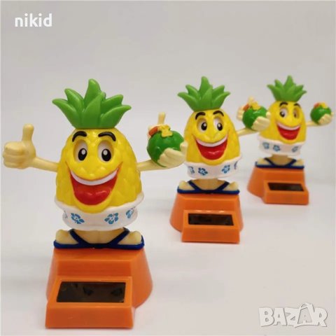 Ананас Соларна танцуваща играчка фигурка украса торта сувенир кола, снимка 2 - Други - 41486650