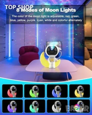 Нов детски Проектор Астронавт, Небесни Звезди и Небула с Дистанционно, снимка 6 - Пана - 49265154