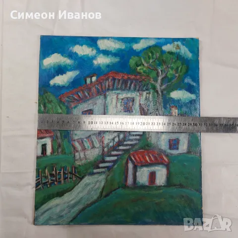 Интересна стара картина пейзаж SG2015, снимка 5 - Картини - 47576618