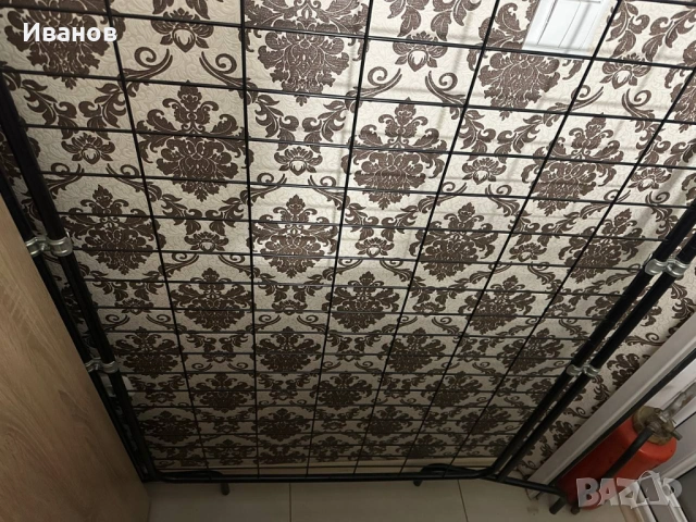 Стелаж решетка за куки със стойка черен употребяван с 35 куки и 4 държачи, снимка 2 - Стелажи и щандове - 53637097