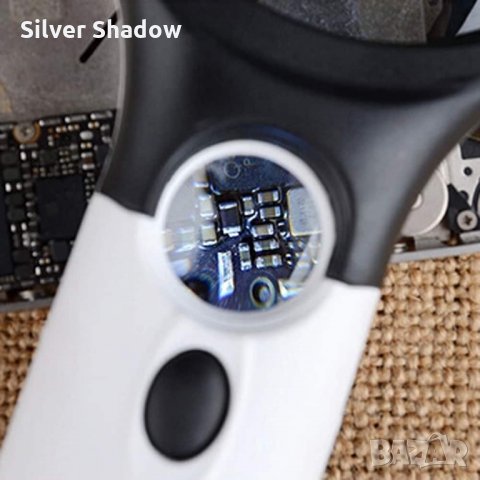 Лупа с две стъкла х3 и х45 пъти, LED , снимка 3 - Колекции - 35923871