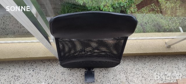 Oблегалка за стол – черна мрежа и еко кожа