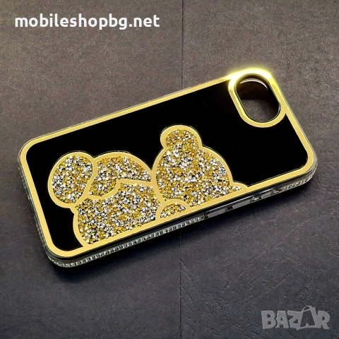 iPhone 16e кейс мече с камъчета сребърен златен, снимка 4 - Калъфи, кейсове - 52303666