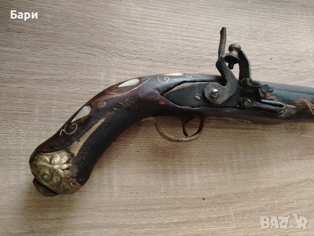 Стар кремъчен пищов,пистолет, снимка 3 - Други ценни предмети - 53184177