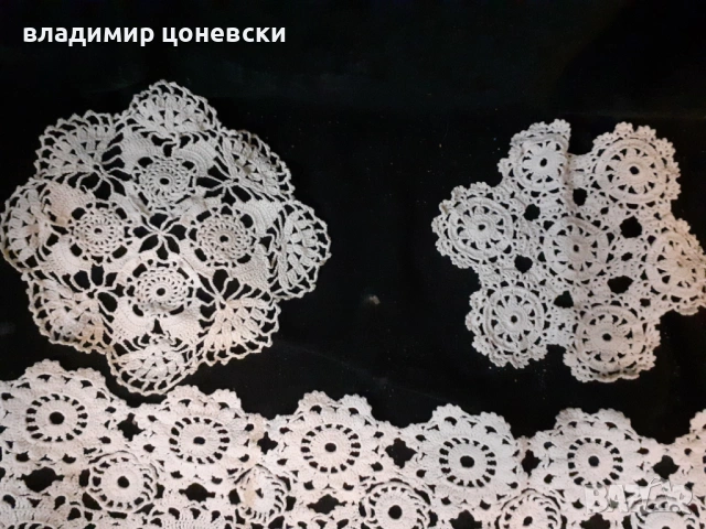 Ръчно плетени карета,каре ,мильо,плетиво за масички и секции, снимка 4 - Декорация за дома - 53606724