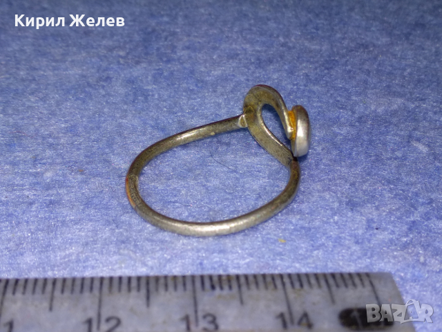 СТАР ФИН ЗМИЕВИДЕН СРЕБЪРЕН ПРЪСТЕН ВИСОКА ПРОБА СРЕБРО с БЯЛ АХАТ РЪЧНА ИЗРАБОТКА 43755, снимка 6 - Антикварни и старинни предмети - 44723047