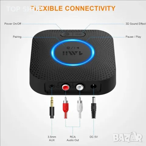 1Mii B06 Plus Bluetooth приемник, HIFI безжичен аудио адаптер, Bluetooth 5.0, снимка 4 - Слушалки и портативни колонки - 48793164