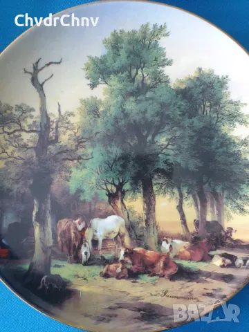 4бр Wilhelmsburg австрийска колекционерска декоративна порцеланова чиния-картина/селски пейзажи, снимка 4 - Картини - 48126466
