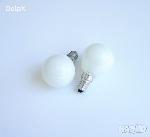 Лампа сфера мини бяла с цокъл E14 220V 25W/40W/60W, снимка 1 - Крушки - 42618144