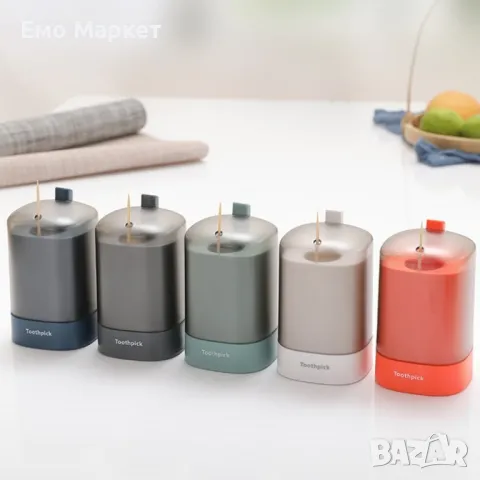 Уред за съхранение и изваждане на клечки за зъби с бутон, снимка 6 - Други стоки за дома - 49125997