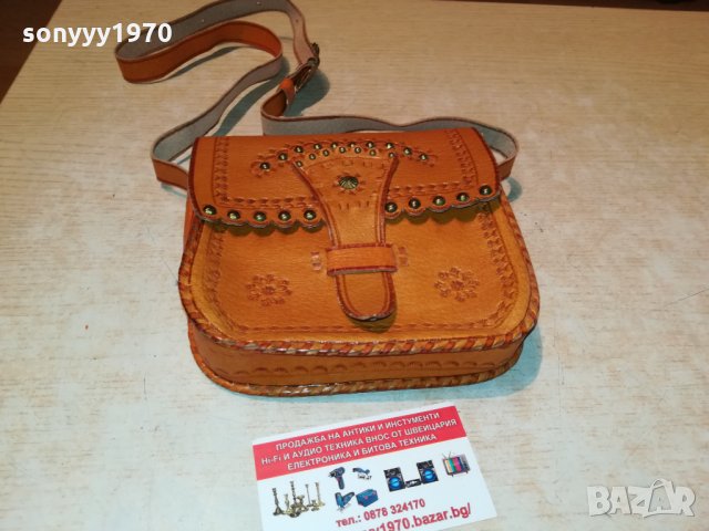 РЕТРО КОЖЕНА ЧАНТА 16Х16Х4СМ 0910211613, снимка 3 - Антикварни и старинни предмети - 34404506