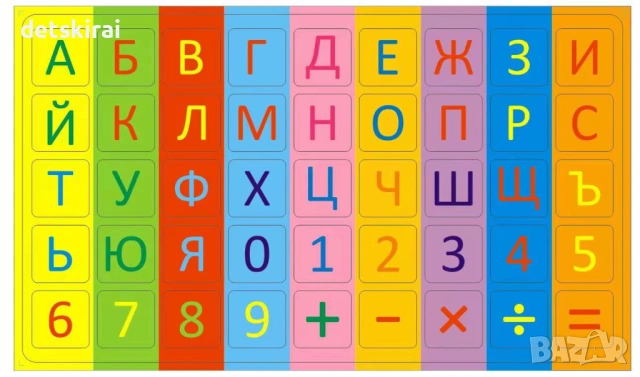 Дървена магнитна дъска с буквите на българската азбука - 66 см., снимка 5 - Рисуване и оцветяване - 53832646