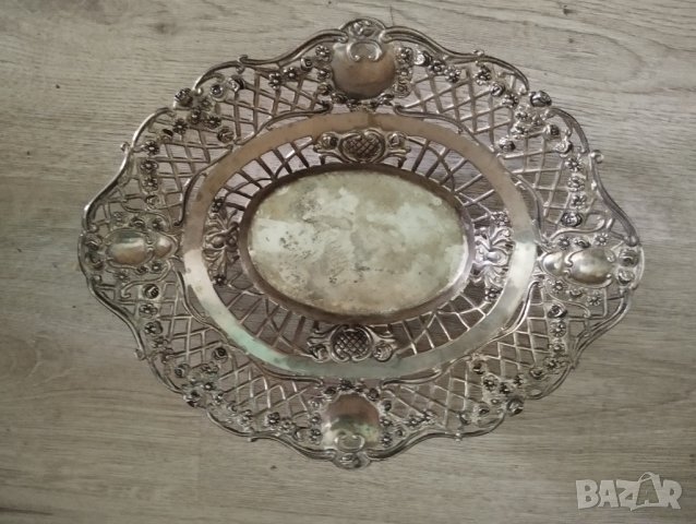 посребрена купа в стил арт деко, снимка 2 - Други ценни предмети - 41084198