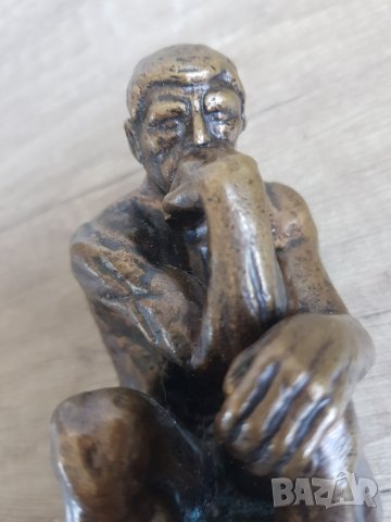 Стара бронзова фигура "Мислителят", снимка 11 - Антикварни и старинни предмети - 42417049