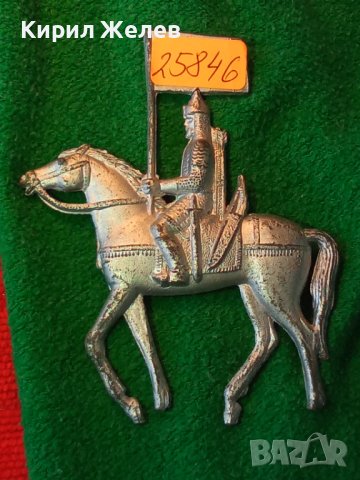 СТАРА ФИГУРКА ОЛОВЕН ВОЙНИК КОННИК РИЦАР ЗНАМЕНОСЕЦ ВОИН за КОЛЕКЦИЯ ДЕКОРАЦИЯ 25846, снимка 2 - Колекции - 38151947