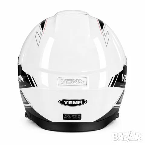 Отворена мото каска YEMA ECE R22.06 с два визьора бяло, снимка 3 - Аксесоари и консумативи - 55865687