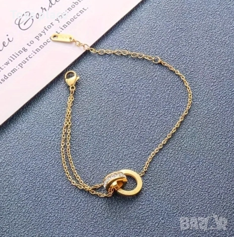 Нов Красив комплект 3 части - колие + гривна + обеци, снимка 3 - Бижутерийни комплекти - 52620931