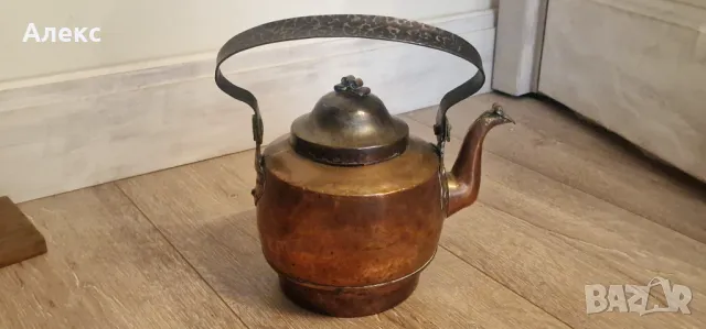 Античен, голям, кован, меден чайник– 3.2л