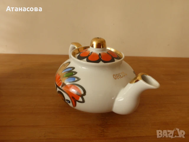 Руски порцеланов чайник Вербилки 1985 г чайниче, снимка 3 - Аксесоари за кухня - 51421391