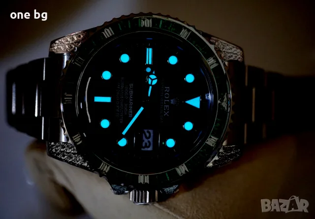 Rolex Submariner Blue King Jewels Diamond, снимка 11 - Луксозни - 55973441