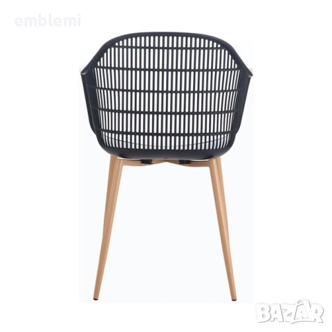 Стол градински трапезен Berry Черен с кафеви крака, снимка 6 - Столове - 44294737