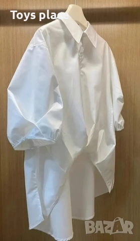 XL Нова бяла асиметрична риза, снимка 2 - Ризи - 53065974