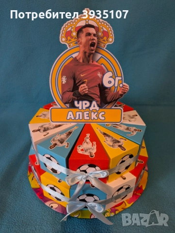 Картонена торта Роналдо, комплект балони