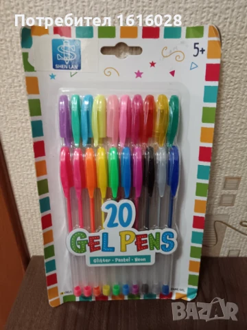 Комплект 20 бр.гел химикали - пастелни,брокат,неонови.