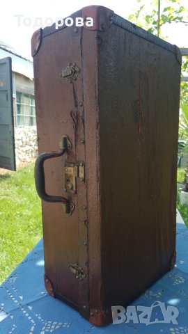Старинен дървен куфар с бронзов обков, снимка 8 - Антикварни и старинни предмети - 40957042