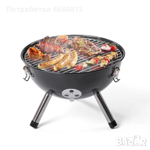 НОВА преносима скара с капак - ROSMARINO BBQ Kettle, подходящ подарък, снимка 2 - Барбекюта - 52874518
