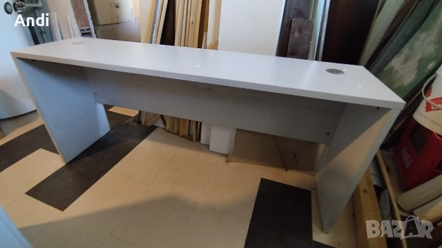 Бюро - офис маса 160/40/72см светло сиво, снимка 5 - Работни маси и бюра - 53353984