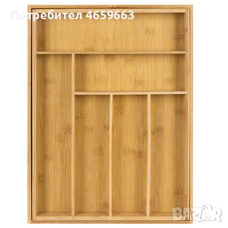 Кухненски бамбуков органайзер за прибори за чекмедже Ruhhy, разтегателен, снимка 5 - Прибори за хранене, готвене и сервиране - 52547599