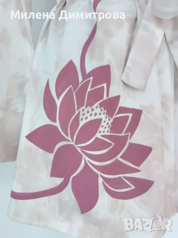 Ръчно рисувано сатенирано кимоно , снимка 3 - Сака - 48865036