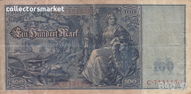 100 марки 1910, Германия, снимка 1 - Нумизматика и бонистика - 47389055