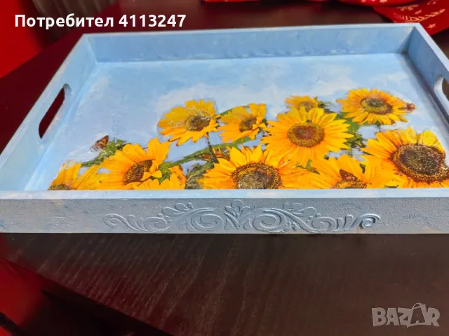 Поднос направен с декупаж 