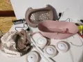 Количка с бебешка кошара и пластмасов сенник Smoby Baby Nurse Doll Pram, розово и бяло, снимка 4