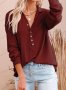 Дамска едноцветна блуза с копчета и дълъг ръкав, 5цвята - 023, снимка 6