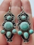Масивни сребърни обеци с Тюркоази, снимка 1