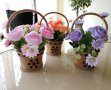 Кошничка с цветя - ръчна изработка - прекрасен подарък за Вашия празник, снимка 1 - Декорация за дома - 35791521