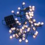 Соларни коледни лампички Топки, Топло бяло, 60 LED, С програми, снимка 2