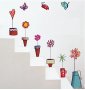 стикер лепенка за стена прозорец кухня цветя в саксии и вази с пеперуди самозалепващ, снимка 5