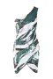  Elisabetta Franchi One-Shoulder Sequin къса парти официална коктейлна рокля пайети аквамарин , снимка 4