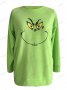 Дамска блуза с дълъг ръкав с принт на Грег Гринч, снимка 3