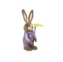 Великденски декоративен Заек Mercado Trade, Лилав гащеризон, 36см, снимка 2