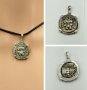 Двулицев сребърен медальон с вградена монета, реплика на антична монета от о. Самос