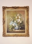 Картина натюрморт с цветя - масло върху платно, в барокова рамка, снимка 1