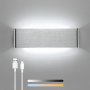 Lightsjoy LED USB акумулаторна стенна лампа, димируема магнитна лентова,аплик с 3 цветни температури, снимка 1 - Лампи за стена - 44370737